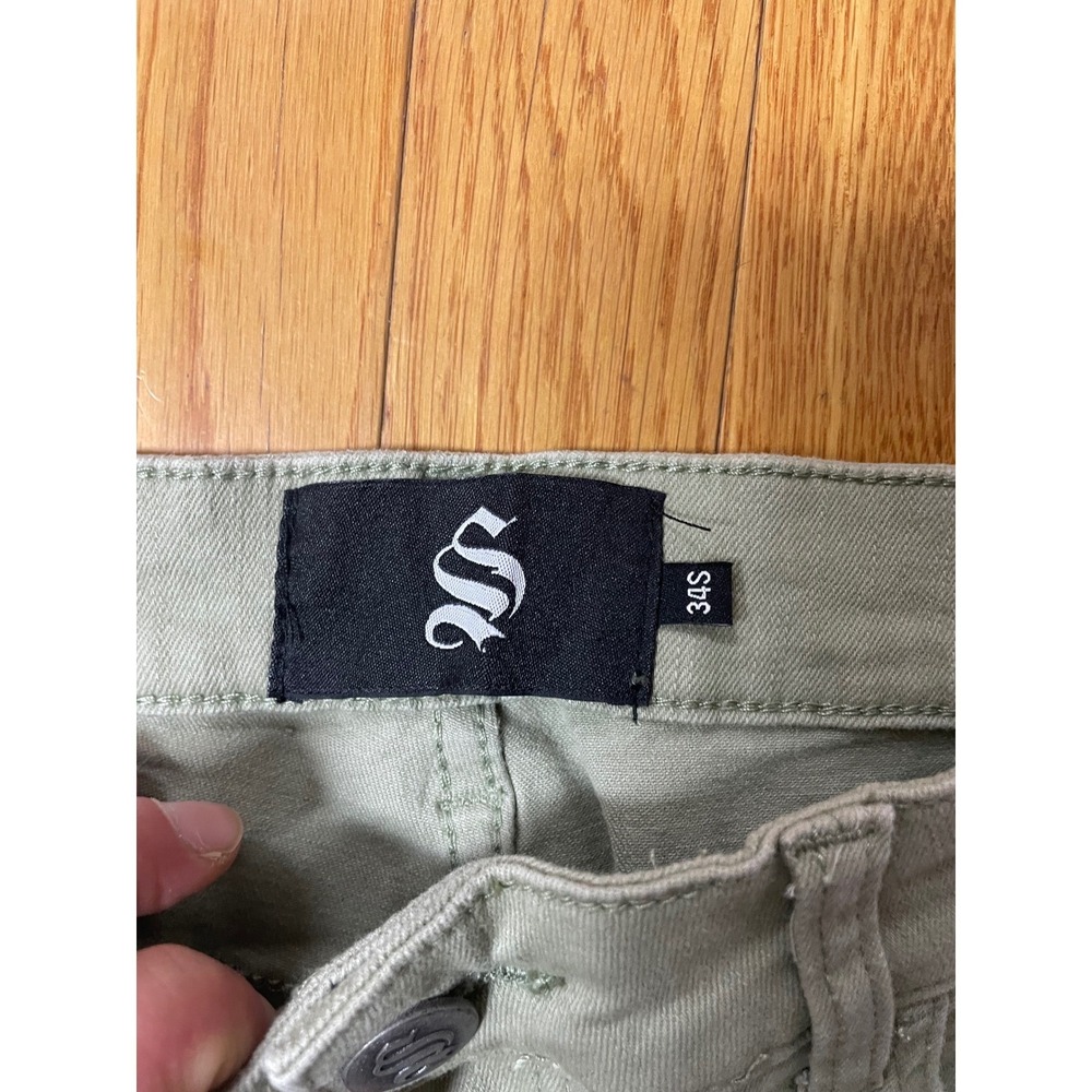 Sinners Attire Mens Skinny Fit Denim Jeans Sage Green Olive 34S New‎ - Picture 5 of 8